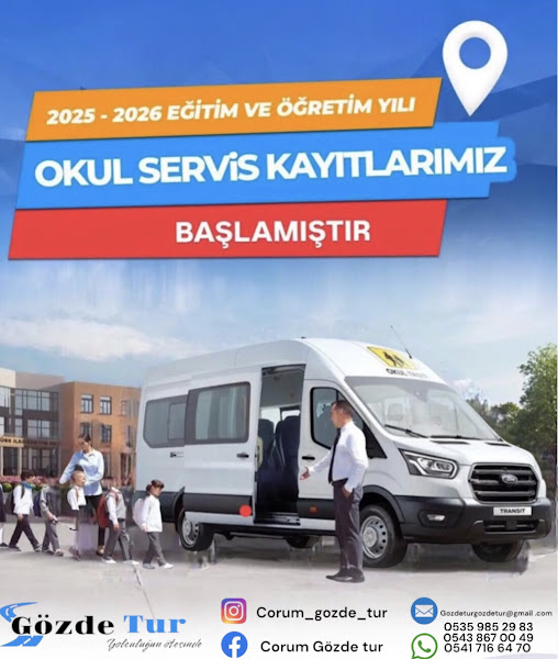 Çorum Gözde tur servis&öğrenci seyahat acentesi